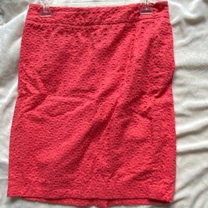 Coral eyelet skirt